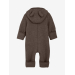 Pram Suit Wool Fleece med ører, Brown Melange - Huttelihut