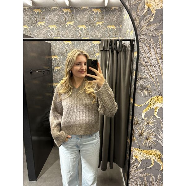 Anjuli Brun Knit V-neck