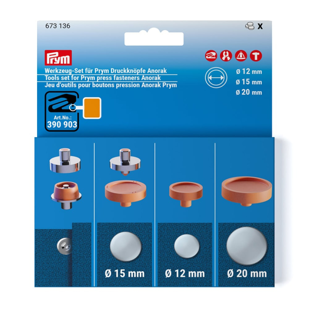 Prym Vario Tools set – For Trykknapper Anorak 12, 15 & 20mm