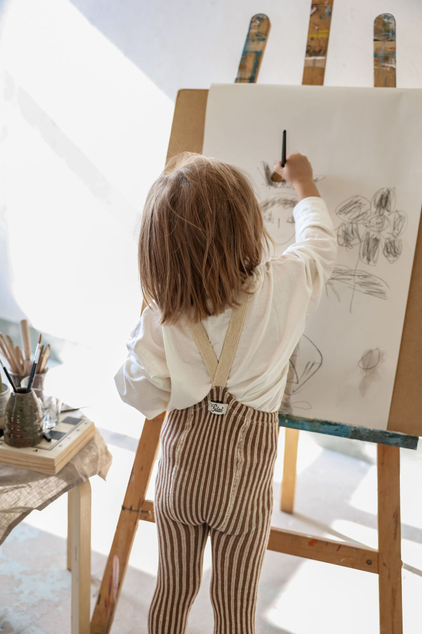 Footless Tights Special - Granola X Cream Striped - Image 2