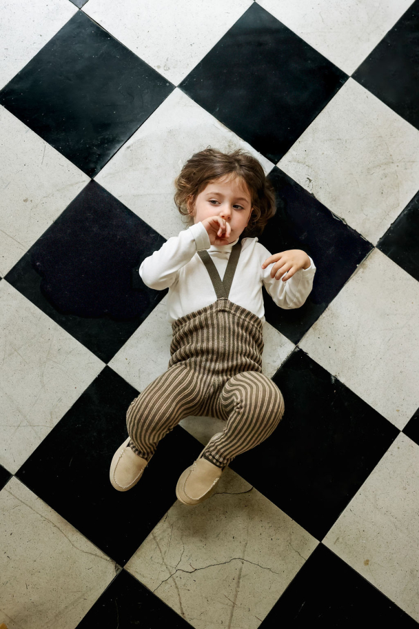 Tights Footed Special - Seaweed Brown x Peanut Striped - Image 6