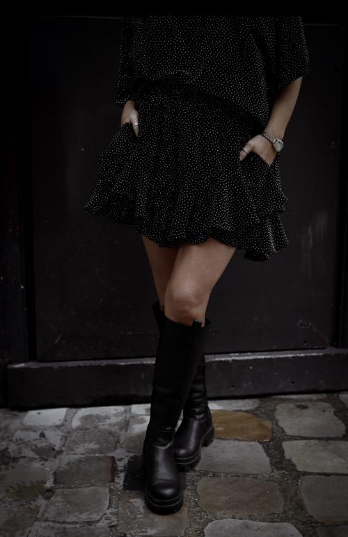 Stardust Skirt Shorts - Black & Silver