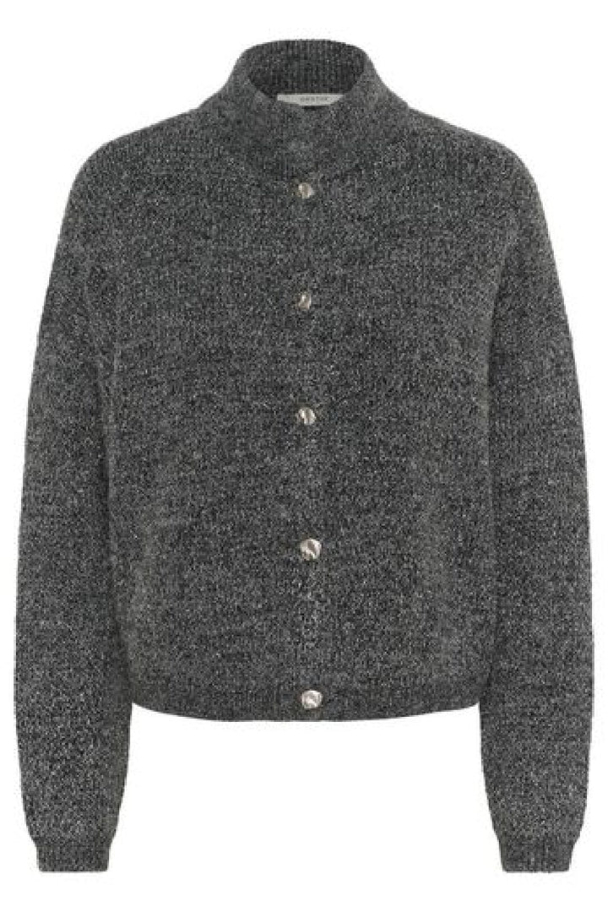 Alpha Shimmer Cardigan - Charcoal Melange  - Image 2