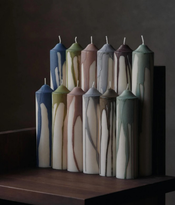 Drypp Pillar Candle Small - Varm Grå - Image 2