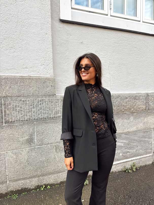 Lacey Lace Top - Black - Image 2