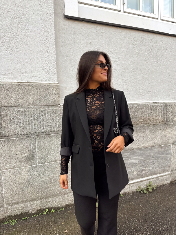 Lacey Lace Top - Black - Image 3