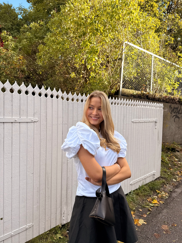 Puff Sleeve T-Shirt - White - Image 5