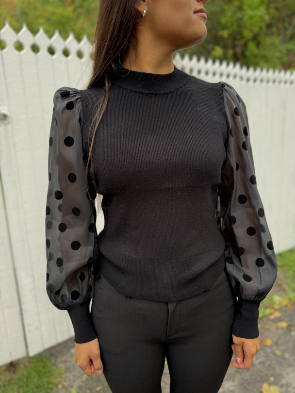 Dotme Knit Pullover - Black  - Image 1