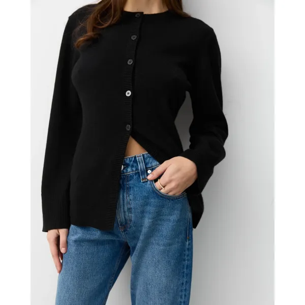 THE TAILORED CARDIGAN - BLACK