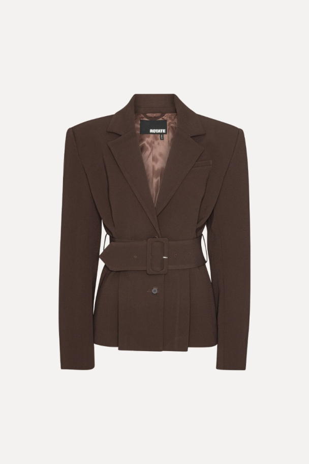 Suiting Belted Blazer - Chicory Coffee - Image 2
