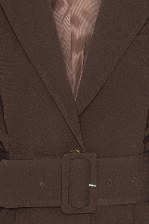 Suiting Belted Blazer - Chicory Coffee - Image 3