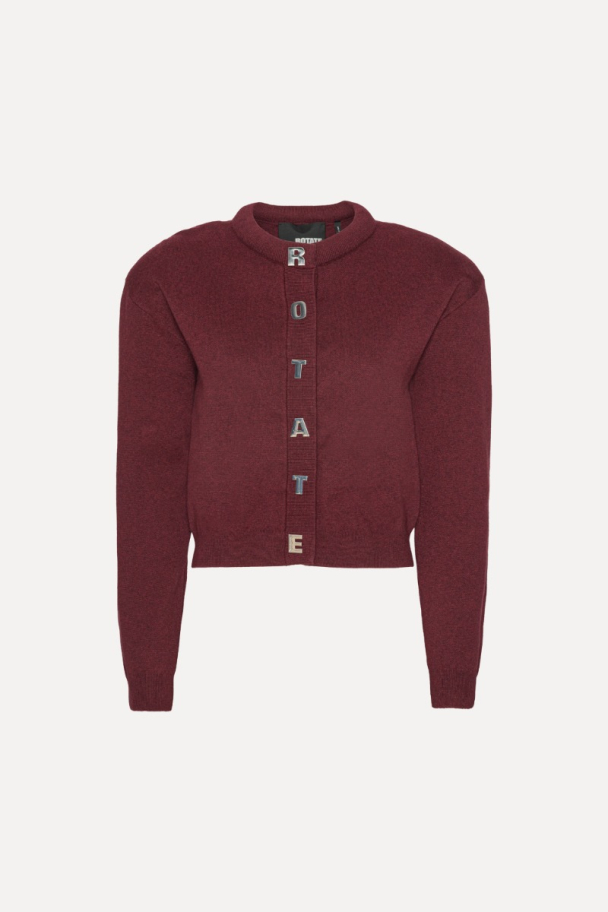 Firm Knit Cardigan - Burgundy  - Image 2