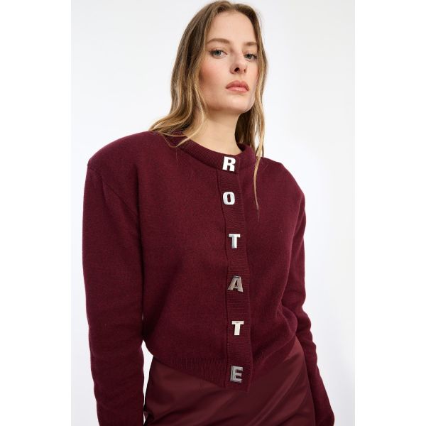 Firm Knit Cardigan - Burgundy 