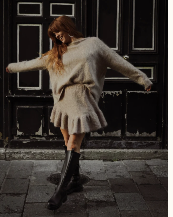 Boxy Sweater - Beige Melange - Image 1
