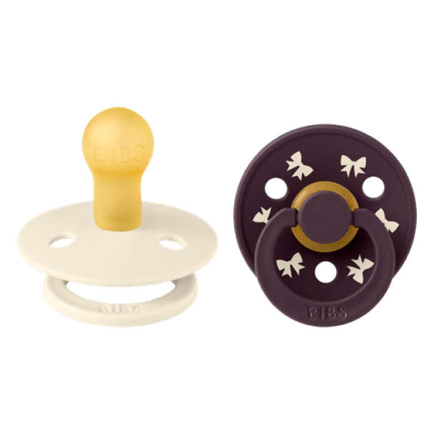 Holiday Bow Colour 2-pk - Ivory/Plum - Image 2