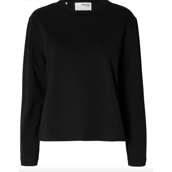 Boxy Tee ls - Black