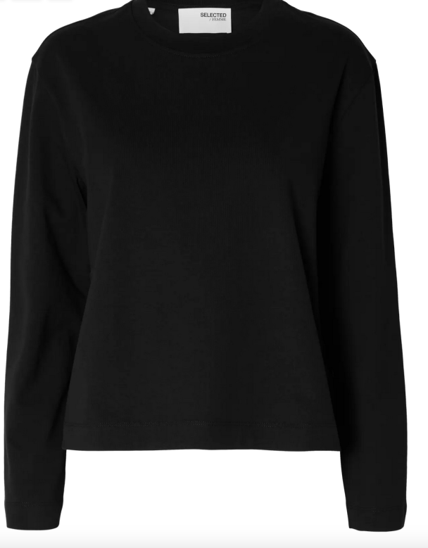 Boxy Tee ls - Black