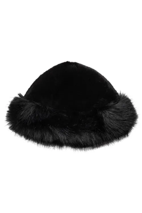 Penza Black Faux Fur Hat  |    Penza Black Faux Fur Hat fra Co´Couture