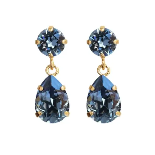 Mini Drop Earrings - Denim Blue 