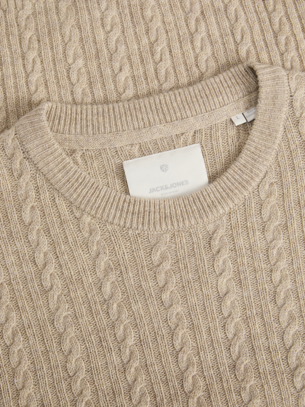 JPRBLULAMBSWOOL KNIT CABLE CREW NECK - Image 3
