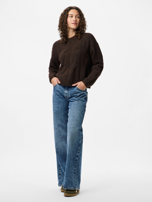 PCJENNA LS O-NECK CABLE KNIT NOOS BC - Image 4