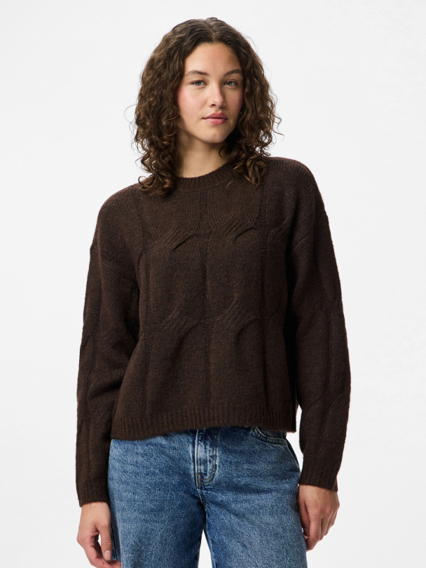 PCJENNA LS O-NECK CABLE KNIT NOOS BC - Image 5