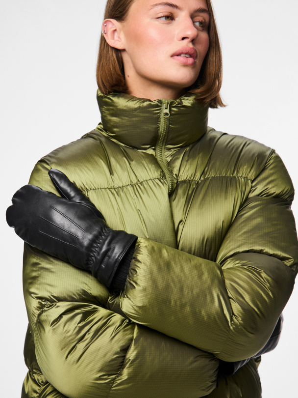 PCNELLIE LEATHER MITTENS NOOS - Image 2