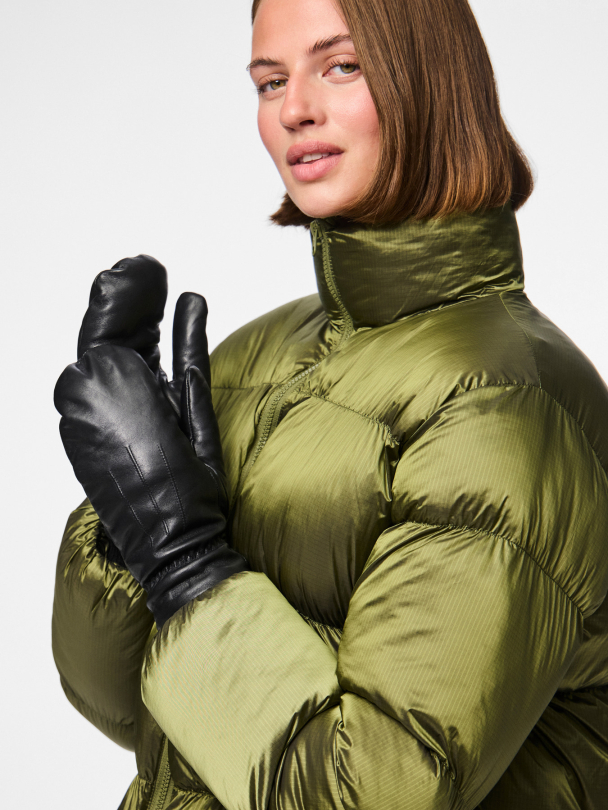 PCNELLIE LEATHER MITTENS NOOS - Image 3