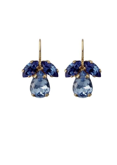Timo Earrings Gold - Denim Blue Combo