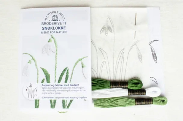 My Visible Mend- Broderisett- Snøklokke