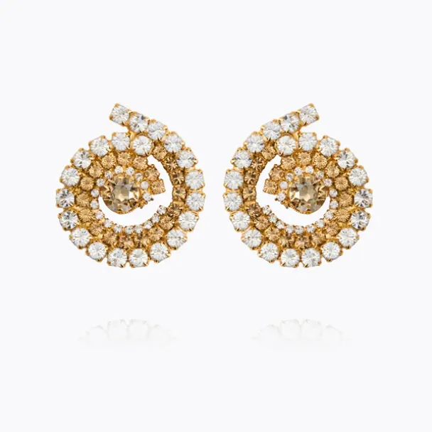 Zia Earrings Gold - Topaz Combo