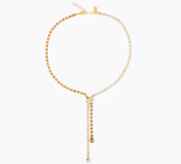 Yvette Necklace Gold - Topaz Combo