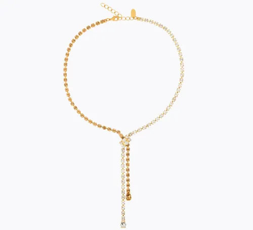 Yvette Necklace Gold - Topaz Combo