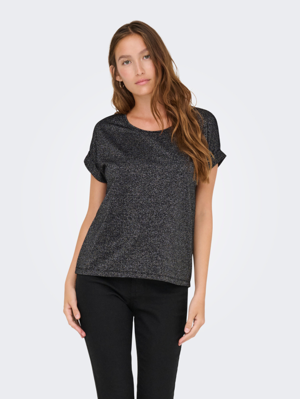 ONLMOSTER GLITTER S/S TOP NOOS JRS - Image 4