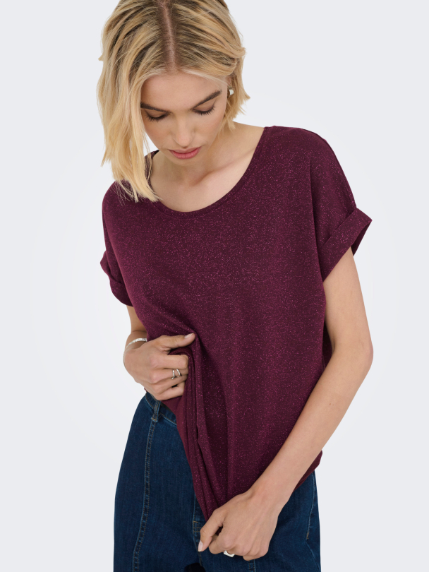 ONLMOSTER GLITTER S/S TOP NOOS JRS - Image 3