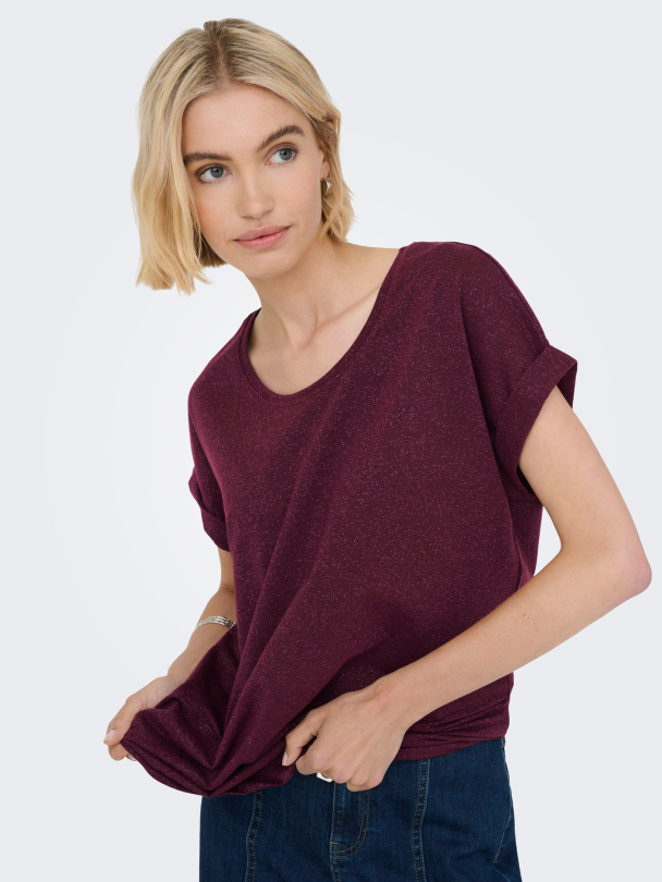 ONLMOSTER GLITTER S/S TOP NOOS JRS - Image 4