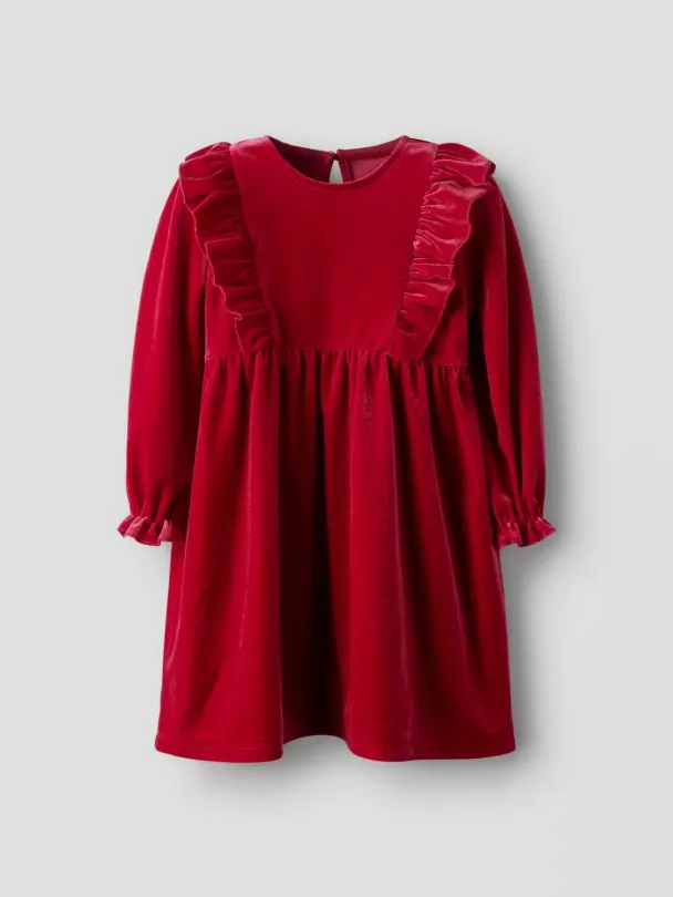 NMFRinne Velourkjole Rød - Image 1