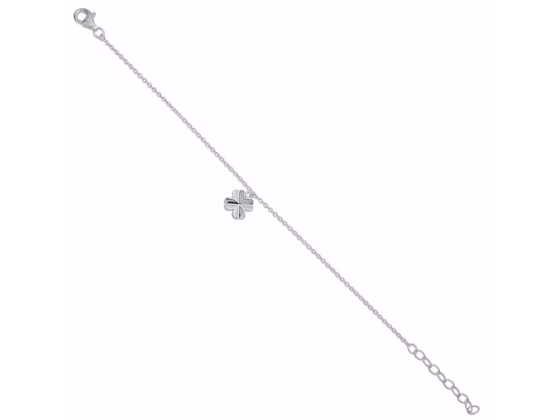 Sølv armbånd med firkløver