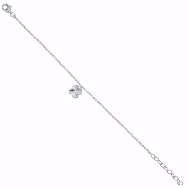 Sølv armbånd med firkløver