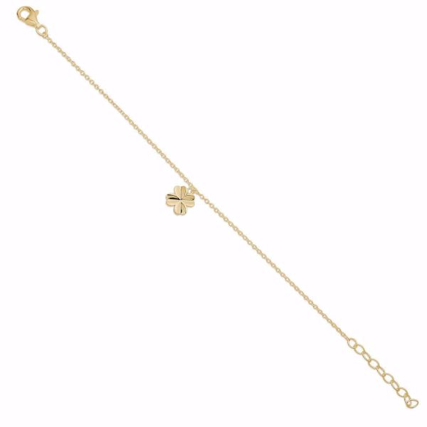 Sølv forgylt armbånd med firkløver