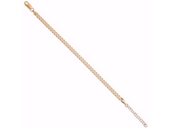 Sølv forgylt armbånd Panser (4mm)