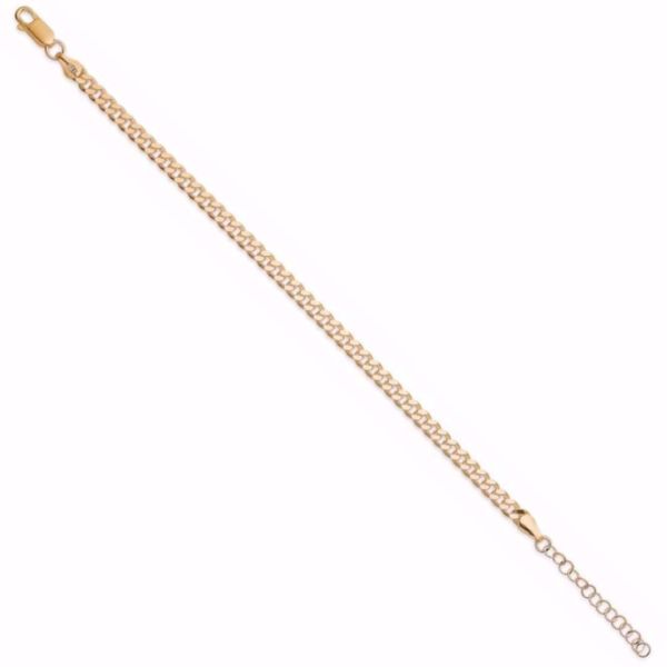 Sølv forgylt armbånd Panser (4mm)