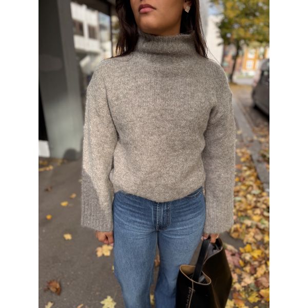 Gabriella Knit High Neck - Steel Grey 