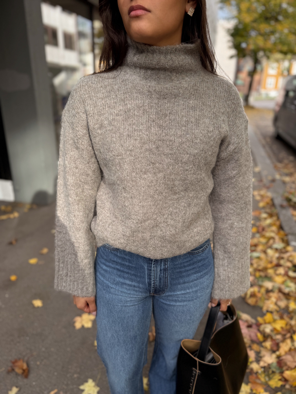 Gabriella Knit High Neck - Steel Grey  - Image 1