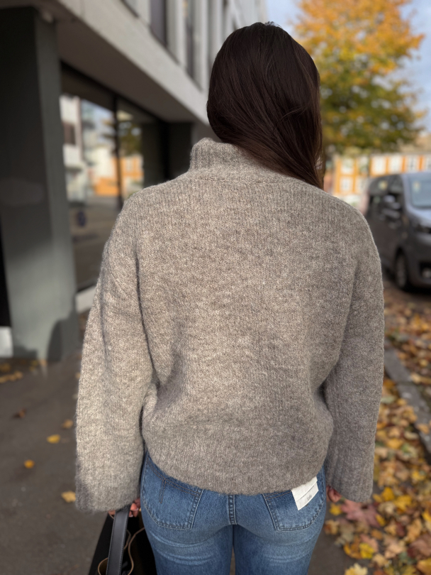 Gabriella Knit High Neck - Steel Grey  - Image 6