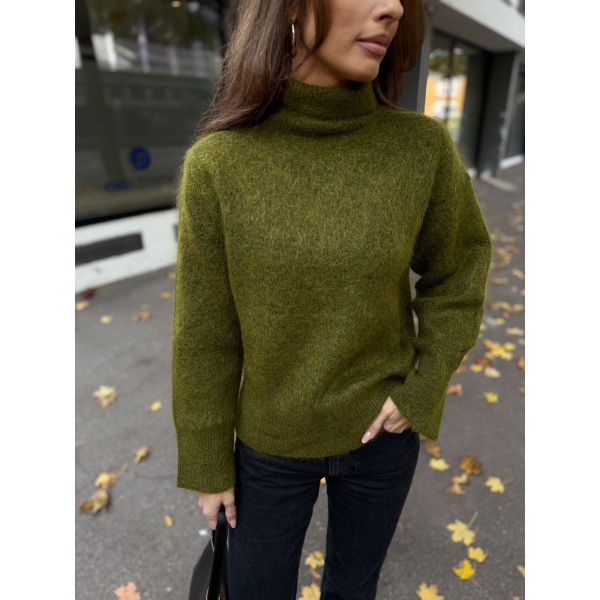 Mira Mohair Knit High Neck - Avocado