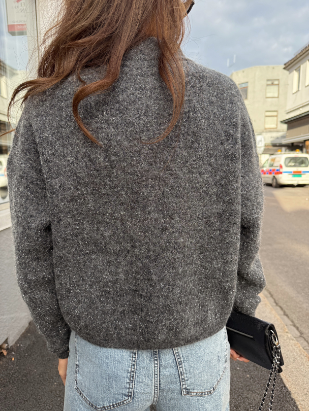 Alpha Shimmer Cardigan - Charcoal Melange  - Image 6
