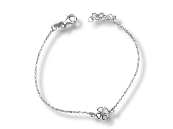 Sølv armbånd m. kløver