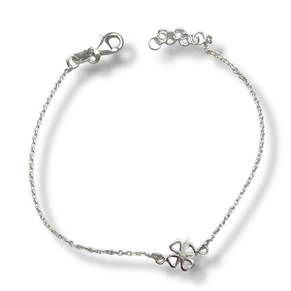 Sølv armbånd m. kløver