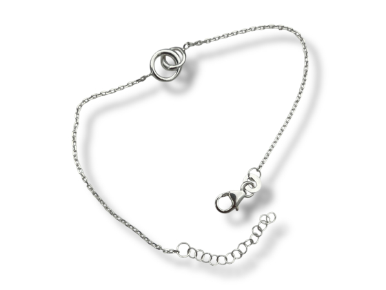 Sølv armbånd m. ringer